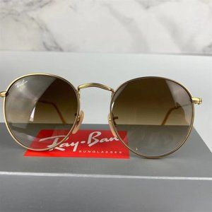 Ray-Ban Round Metal Series Gradient Light Brown/Gold Frame Sunglasses 🏮ZLP013
